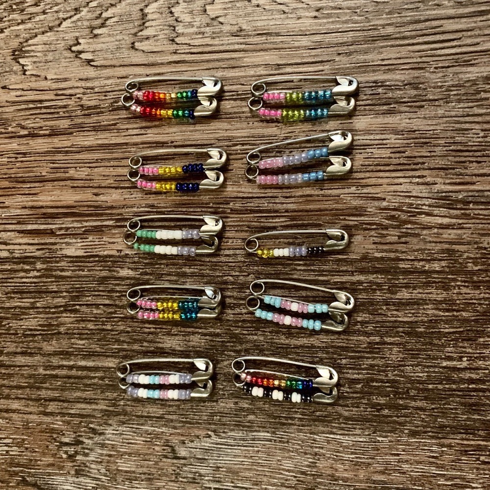 Custom pride safety pins// Comment first!